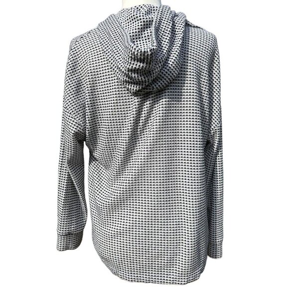 Melloday Black & White‎ Drawstring Women's Top Size XS Hoodie Kangaroo Pocket - Picture 4 of 9